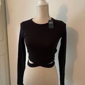 Hollister Black long sleeve top - size small